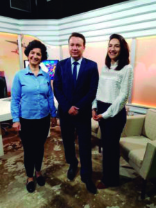 Valeria, o apresentador Maxwell Rodrigues e a advogada em Direito Ambiental Maria Cristina Gontijo